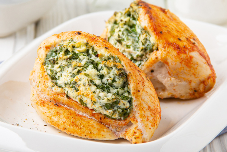 Poulet farci aux herbes et fromage ricotta