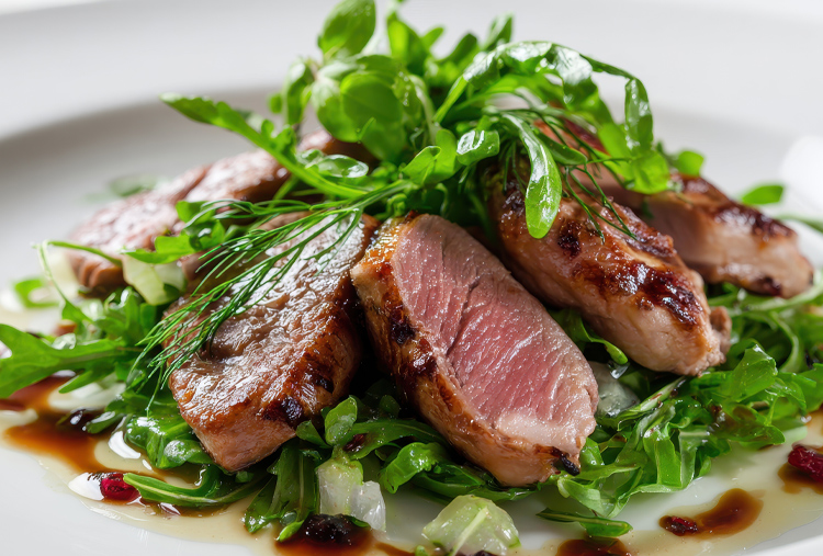 Photo salade aiguillettes de canard