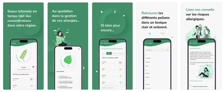 Images de l'app pollen.lu