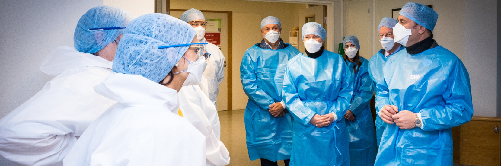 Visite au CHL du Premier ministre Xavier Bettel, et de la ministre de la Santé Paulette Lenert